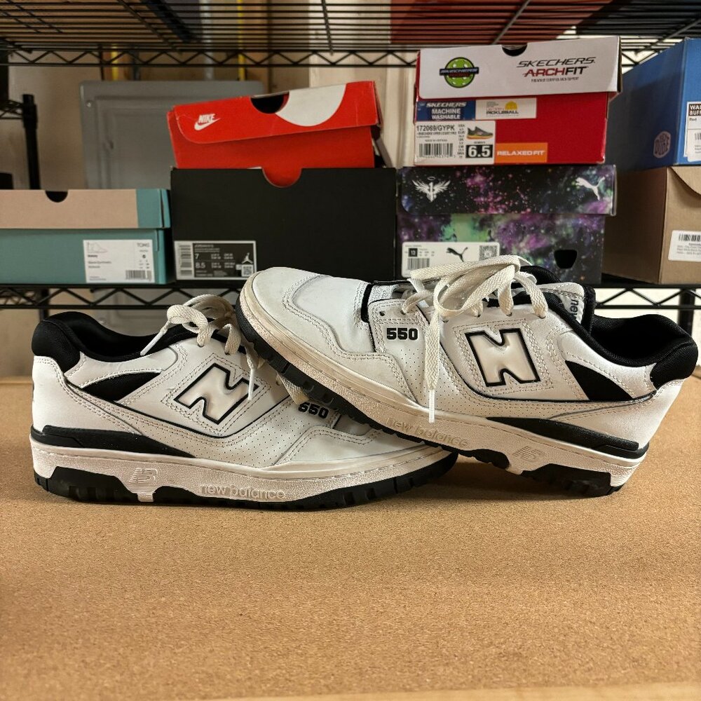 New Balance 550 Size 9 Black White Men's